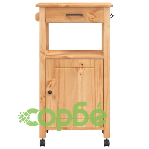 Кухненска количка MONZA 48x40x90 см борово дърво масив ➤ топ цена ➤ sorbe.bg