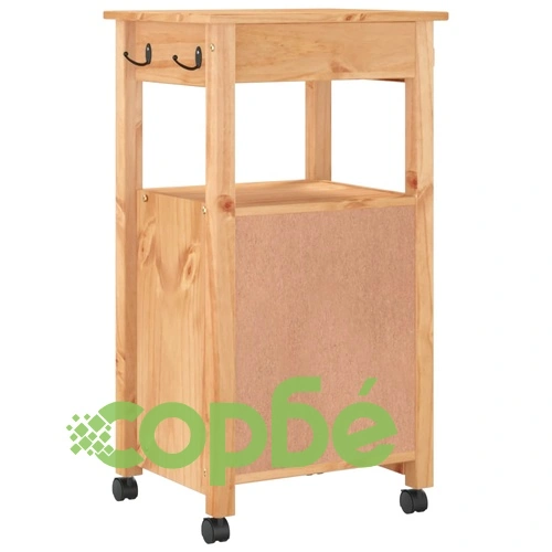 Кухненска количка MONZA 48x40x90 см борово дърво масив ➤ топ цена ➤ sorbe.bg