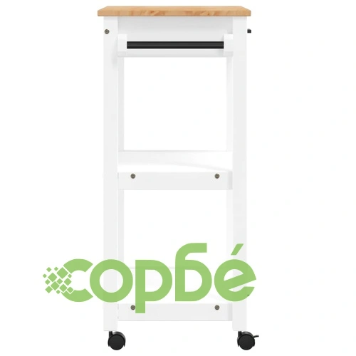 Кухненска количка MONZA 60x40x90 см борово дърво масив ➤ топ цена ➤ sorbe.bg