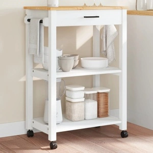 Кухненска количка MONZA 60x40x90 см борово дърво масив