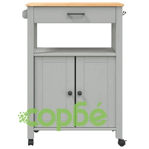 Кухненска количка MONZA 60x40x90 см борово дърво масив ➤ топ цена ➤ sorbe.bg