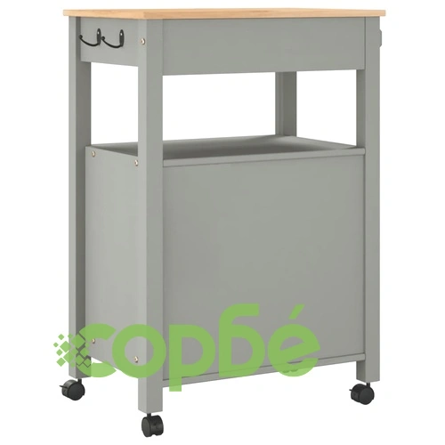 Кухненска количка MONZA 60x40x90 см борово дърво масив ➤ топ цена ➤ sorbe.bg