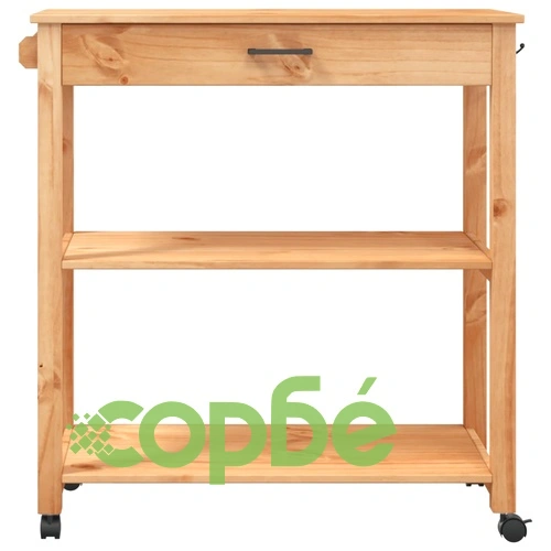 Кухненска количка MONZA 84x40x90 см борово дърво масив ➤ топ цена ➤ sorbe.bg