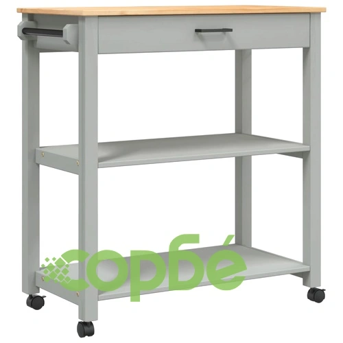 Кухненска количка MONZA 84x40x90 см борово дърво масив ➤ топ цена ➤ sorbe.bg