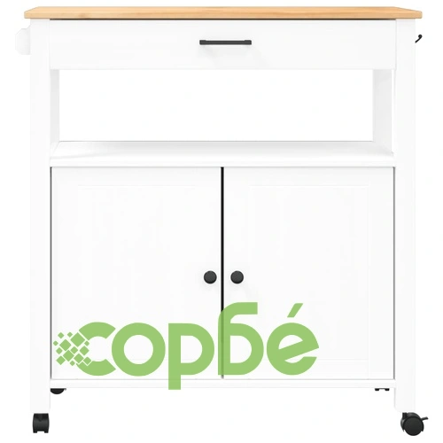 Кухненска количка MONZA 84x40x90 см борово дърво масив ➤ топ цена ➤ sorbe.bg