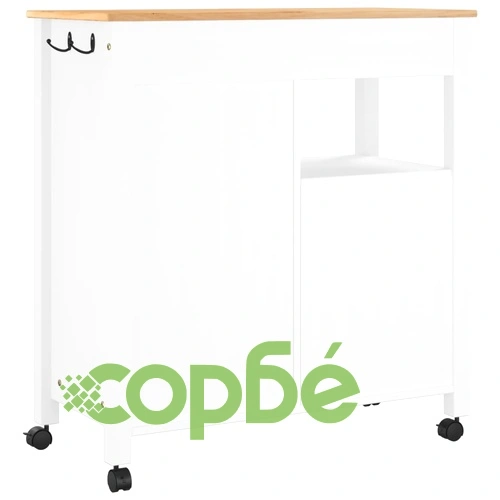 Кухненска количка MONZA 84x40x90 см борово дърво масив ➤ топ цена ➤ sorbe.bg