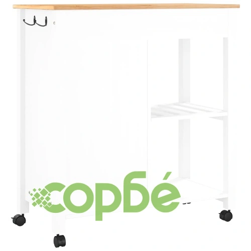 Кухненска количка MONZA 84x40x90 см борово дърво масив ➤ топ цена ➤ sorbe.bg