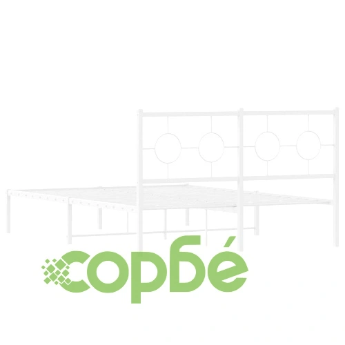 Метална рамка за легло с горна табла, бяла, 140x190 см ➤ топ цена ➤ sorbe.bg