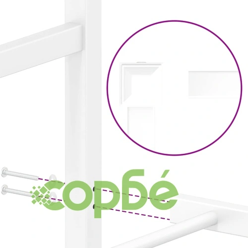 Метална рамка за легло с горна табла, бяла, 140x190 см ➤ топ цена ➤ sorbe.bg