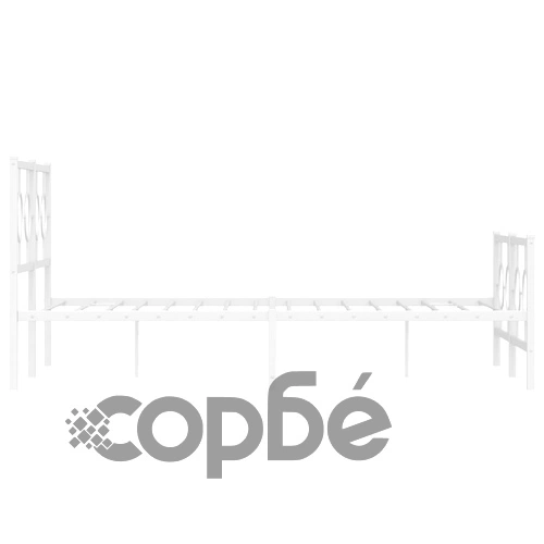 Метална рамка за легло с горна и долна табла, бяла, 140x200 см ➤ топ цена ➤ sorbe.bg