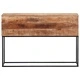 Конзолна маса, 110x30x75 cм, мангово грубо дърво масив и желязо