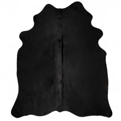 Килим, естествена телешка кожа, черен, 180x220 см