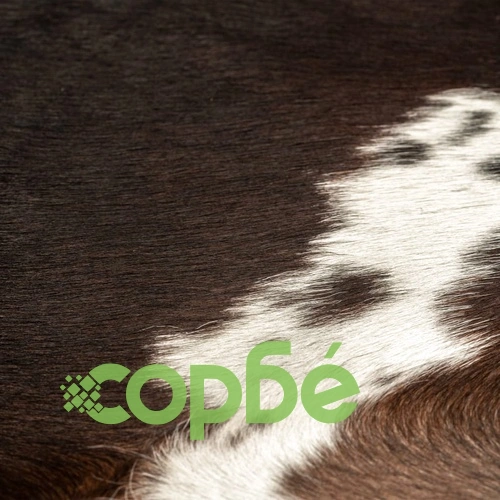 Килим, естествена телешка кожа, черен, 180x220 см ➤ топ цена ➤ sorbe.bg