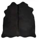 Килим, естествена телешка кожа, черен, 180x220 см