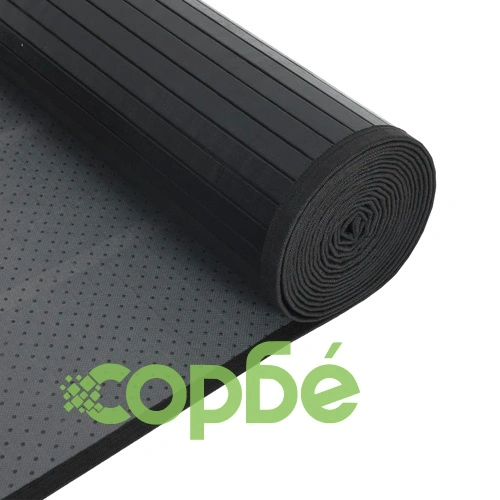 Килим, правоъгълен, черен, 60x1000 см, бамбук ➤ топ цена ➤ sorbe.bg