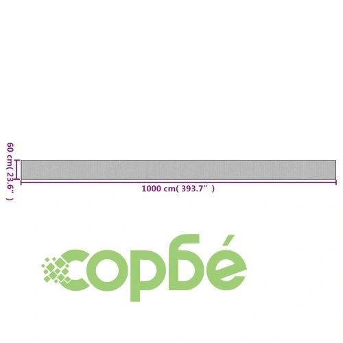 Килим, правоъгълен, сив, 60x1000 см, бамбук ➤ топ цена ➤ sorbe.bg