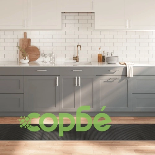 Килим, правоъгълен, сив, 60x1000 см, бамбук ➤ топ цена ➤ sorbe.bg