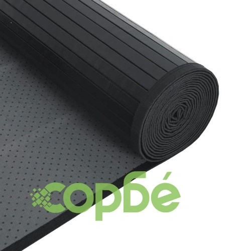 Килим, правоъгълен, черен, 70x1000 см, бамбук ➤ топ цена ➤ sorbe.bg