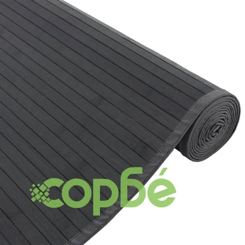 Килим, правоъгълен, черен, 80x1000 см, бамбук ➤ топ цена ➤ sorbe.bg