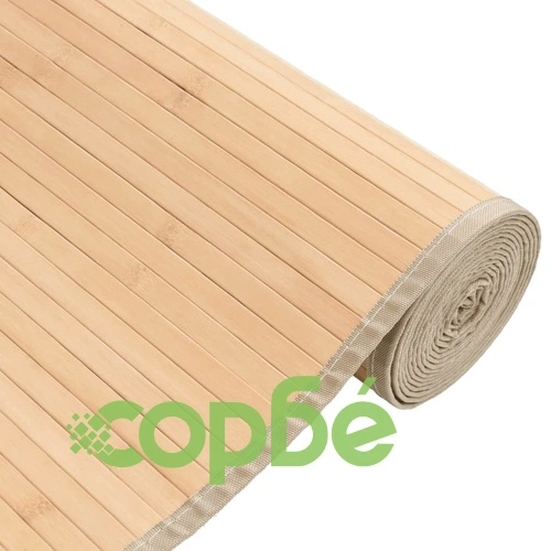 Килим, правоъгълен, светъл натурален, 80x1000 см, бамбук ➤ топ цена ➤ sorbe.bg