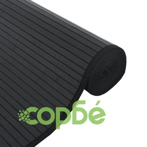 Килим, правоъгълен, черен, 100x1000 см, бамбук ➤ топ цена ➤ sorbe.bg