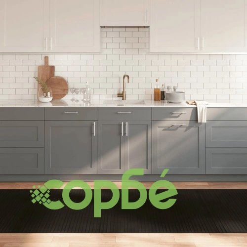 Килим, правоъгълен, черен, 100x1000 см, бамбук ➤ топ цена ➤ sorbe.bg