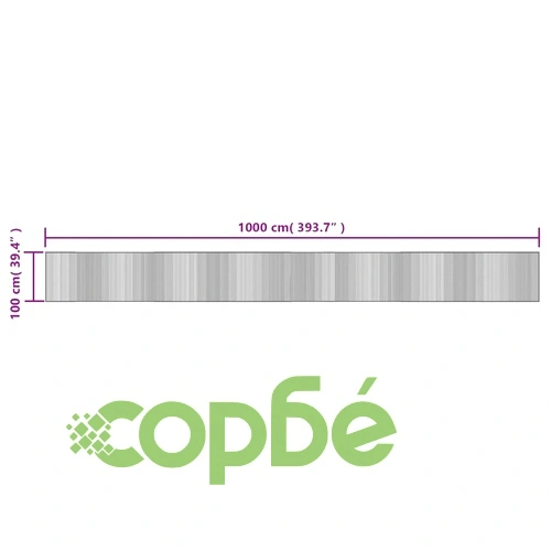 Килим, правоъгълен, светъл натурален, 100x1000 см, бамбук ➤ топ цена ➤ sorbe.bg