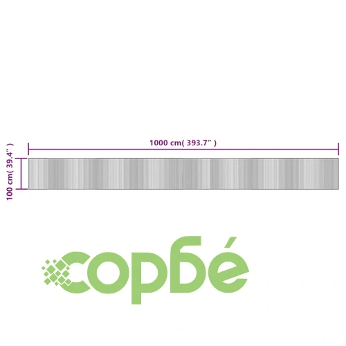 Килим, правоъгълен, сив, 100x1000 см, бамбук ➤ топ цена ➤ sorbe.bg