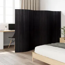 Преграда за стая, черен, 165x400 см, бамбук