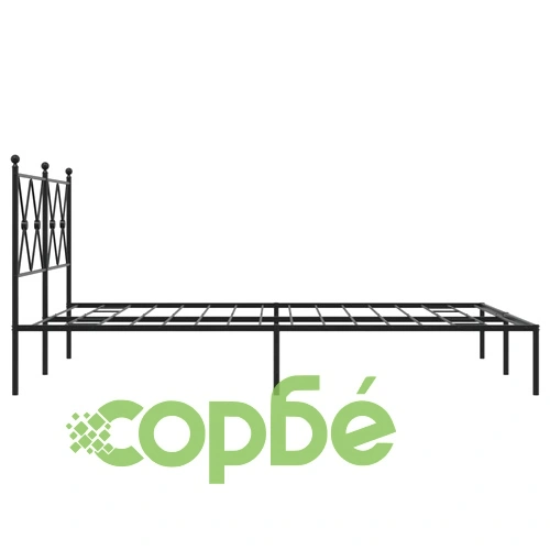 Метална рамка за легло с горна табла, черна, 140x190 см ➤ топ цена ➤ sorbe.bg