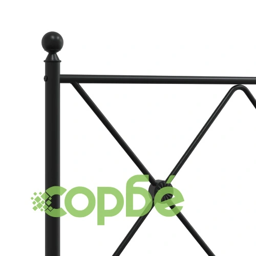 Метална рамка за легло с горна табла, черна, 140x190 см ➤ топ цена ➤ sorbe.bg