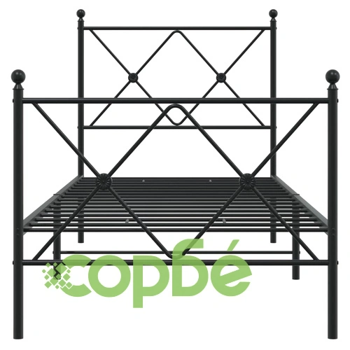 Метална рамка за легло с горна и долна табла, черна, 80x200 см ➤ топ цена ➤ sorbe.bg