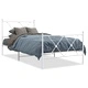 Метална рамка за легло с горна и долна табла, бяла, 90x200 см