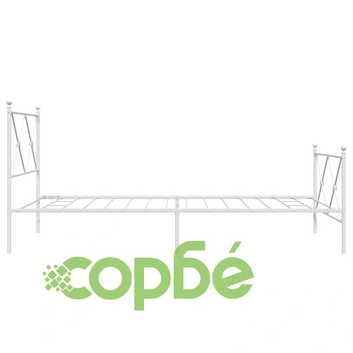 Метална рамка за легло с горна и долна табла, бяла, 100x190 см ➤ топ цена ➤ sorbe.bg