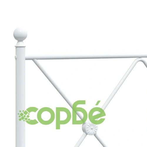 Метална рамка за легло с горна и долна табла, бяла, 100x190 см ➤ топ цена ➤ sorbe.bg