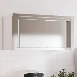 Кухненски стенен шкаф с плъзгащи се врати, неръждаема стомана