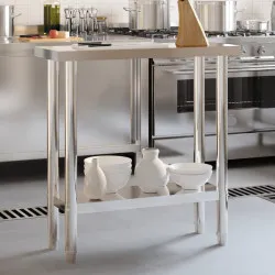 Кухненска работна маса, 82,5x30x85 см, неръждаема стомана