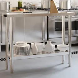 Кухненска работна маса, 110x30x85 см, неръждаема стомана