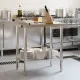 Кухненска работна маса с гръб 82,5x55x93 см неръждаема стомана