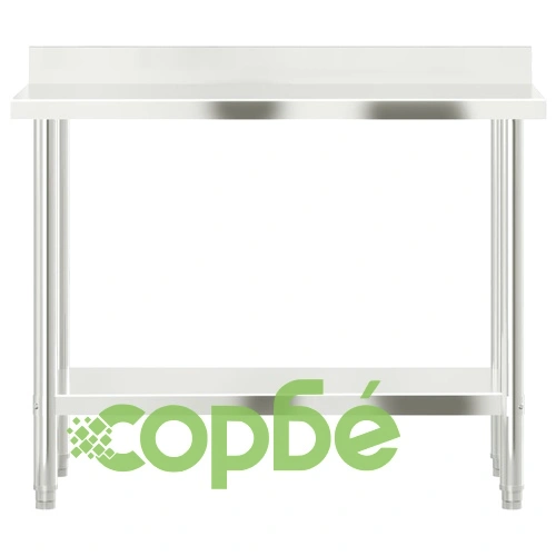 Кухненска работна маса с гръб 110x55x93 см неръждаема стомана ➤ топ цена ➤ sorbe.bg