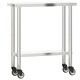 Кухненска работна маса с колелца, 82,5x30x85 см, инокс