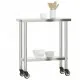 Кухненска работна маса с колелца, 82,5x30x85 см, инокс