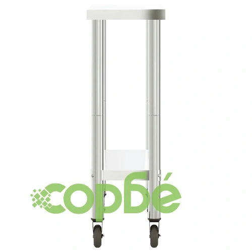 Кухненска работна маса с колелца, 82,5x30x85 см, инокс ➤ топ цена ➤ sorbe.bg