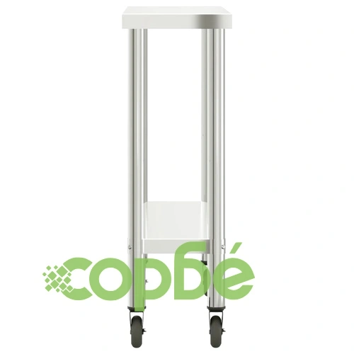 Кухненска работна маса с колелца, 110x30x85 см, инокс ➤ топ цена ➤ sorbe.bg