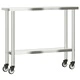 Кухненска работна маса с колелца, 110x30x85 см, инокс