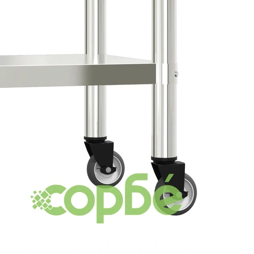 Кухненска работна маса с колелца, 82,5x55x85 см, инокс ➤ топ цена ➤ sorbe.bg