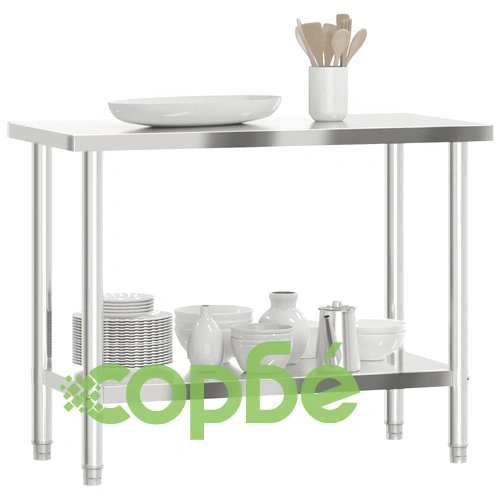 Кухненска работна маса, 110x55x85 см, неръждаема стомана ➤ топ цена ➤ sorbe.bg