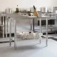 Кухненска работна маса с гръб 110x55x93 см неръждаема стомана