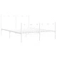 Метална рамка за легло с горна и долна табла, бяла, 140x200 см