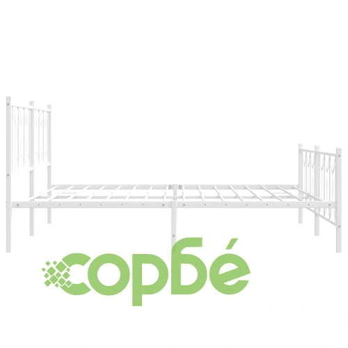Метална рамка за легло с горна и долна табла, бяла, 183x213 см ➤ топ цена ➤ sorbe.bg